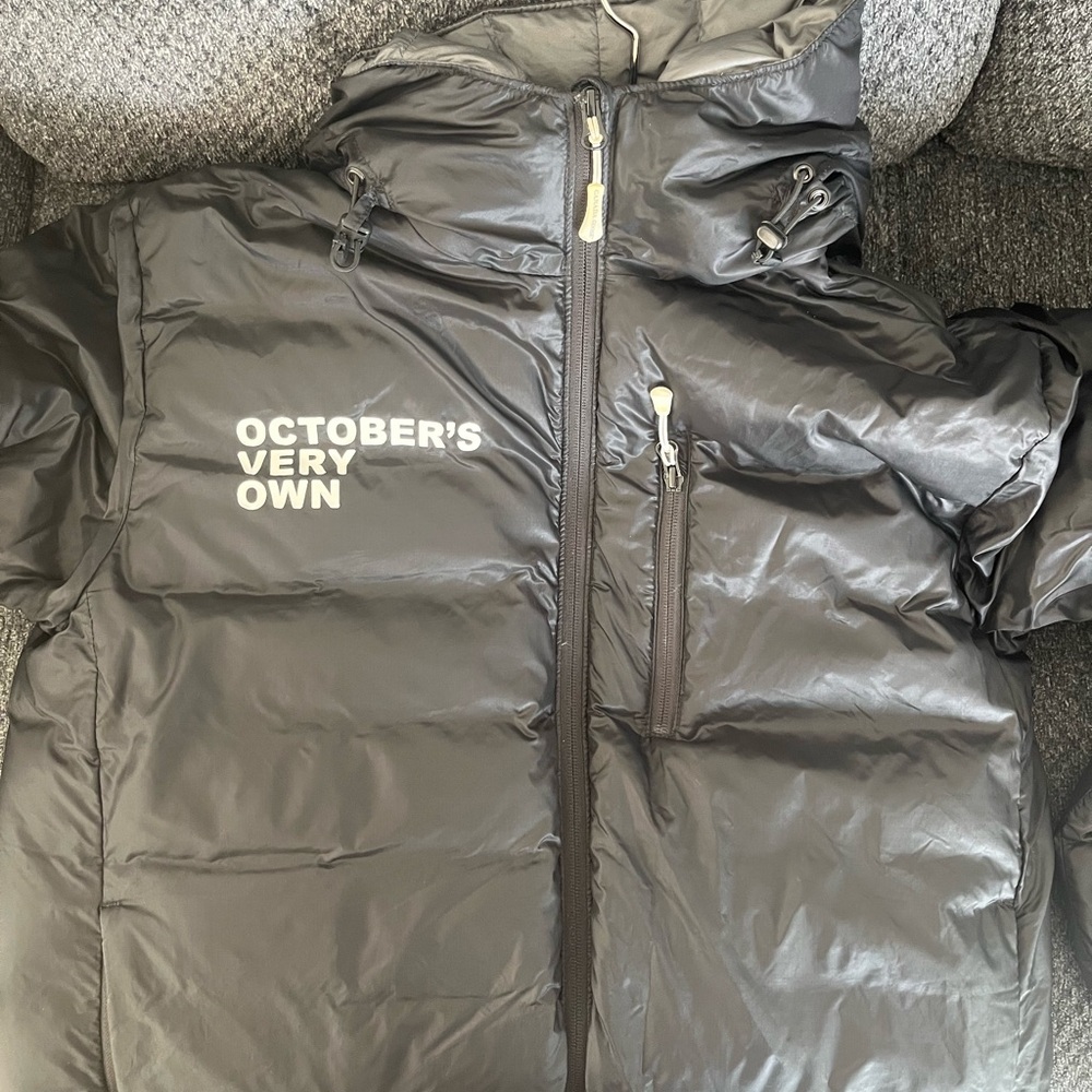 Black Puffer Jacket with Logo